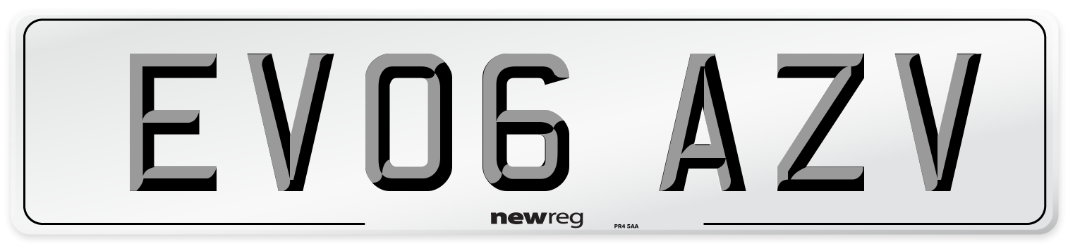 EV06 AZV Number Plate from New Reg